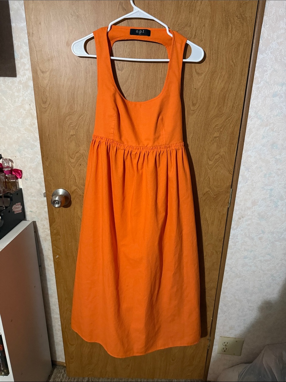 O.P.T Mariabella Linen-blend Midi Dress
